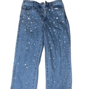 ⚠️ CLEARANCE 
Forever 21 Blue Wide Leg Jeans with Sparkle Accents